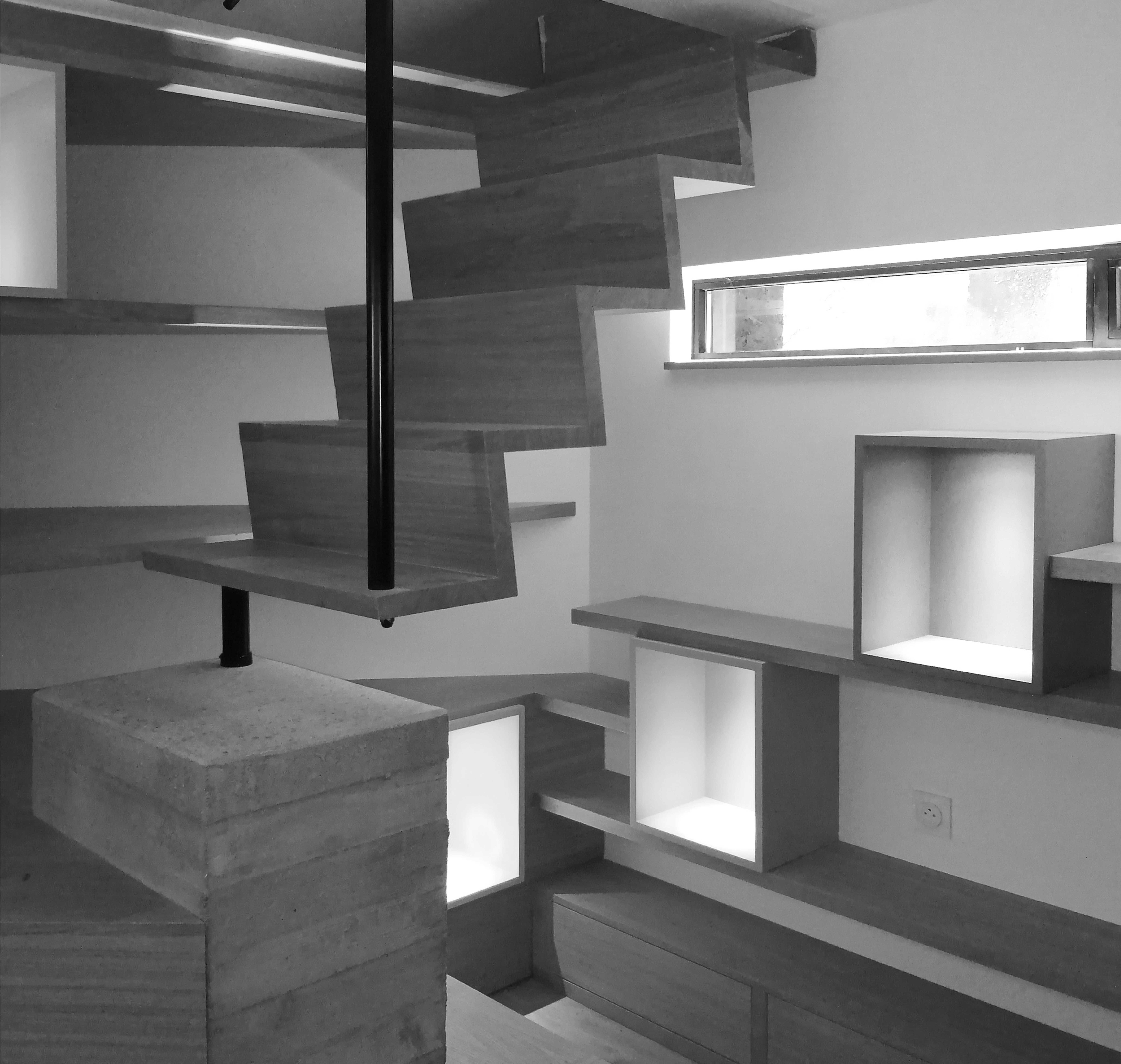 Escalier design en bois