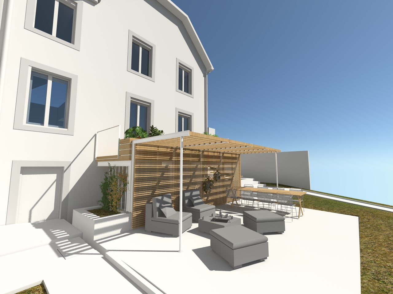 Restructuration d'une maison de ville & création de terrasses / NLM