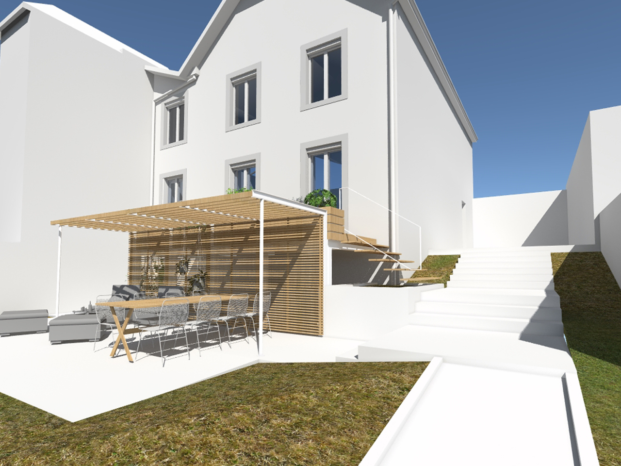 Restructuration d'une maison de ville & création de terrasses / NLM