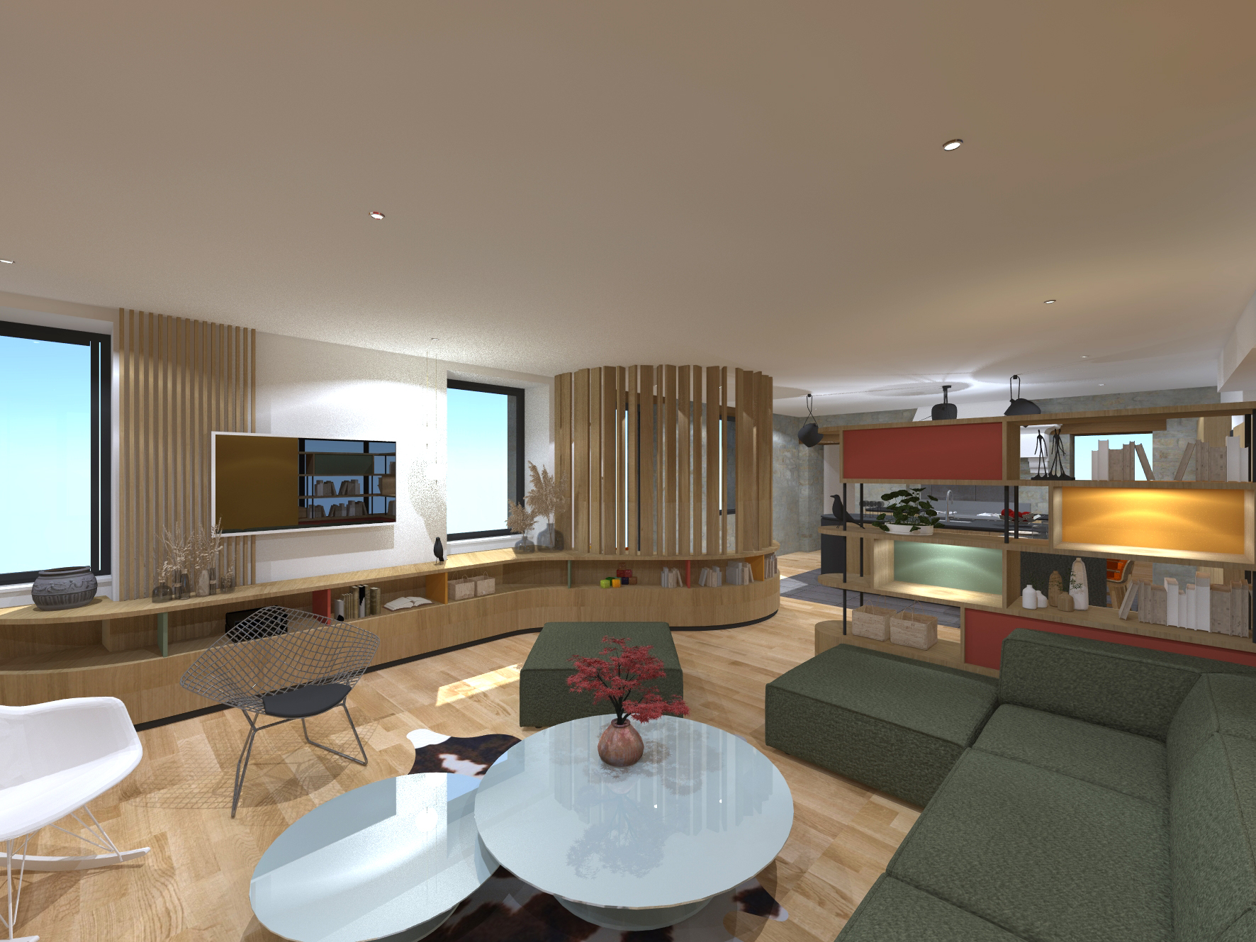 Restructuration d'une pièce de vie & mise à distance de l'entrée / ALK